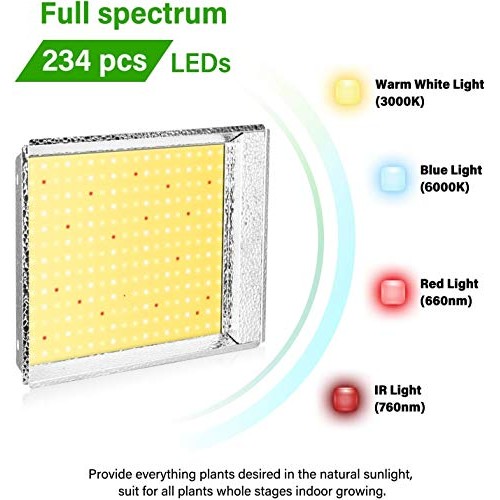 iPower 600W LED Grow Light Sunlike Full Spectrum Plants Lamp for H...