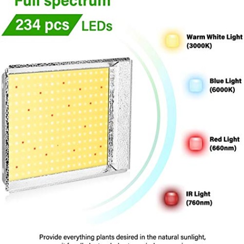 iPower 600W LED Grow Light Sunlike Full Spectrum Plants Lamp for H...