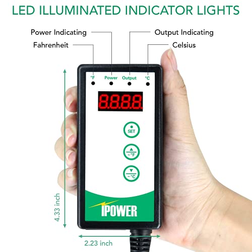 iPower Digital Heat Mat Thermostat Controller and 10 x 20.75 Car...