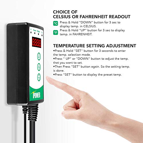 iPower Digital Heat Mat Thermostat Controller and 10 x 20.75 Car...