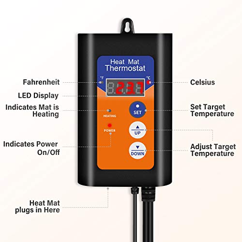 iPower Digital Heat Mat Thermostat Temperature Controller for Seed...