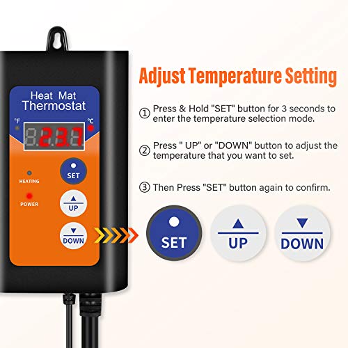 iPower Digital Heat Mat Thermostat Temperature Controller for Seed...
