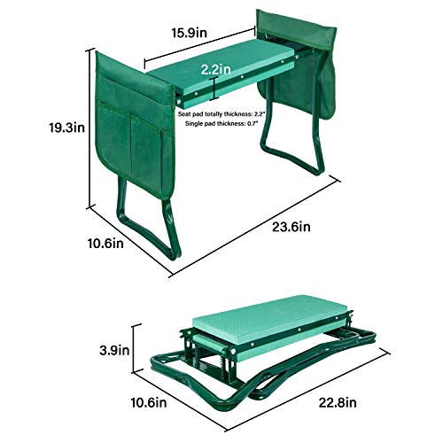 iPower Garden Kneeler and Seat Foldable Kneeling Bench with Sturdy...