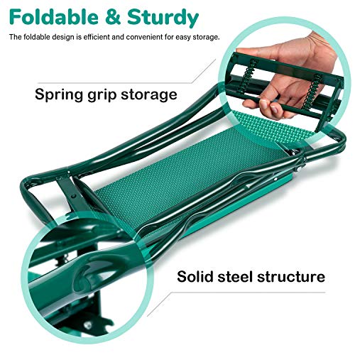 iPower Garden Kneeler and Seat Foldable Kneeling Bench with Sturdy...