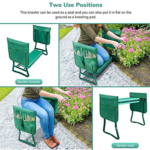 iPower Garden Kneeler and Seat Foldable Kneeling Bench with Sturdy...