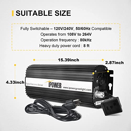 iPower GLBLST1000DX4 4-Pack Horticulture 1000 Watt Digital Dimmabl...