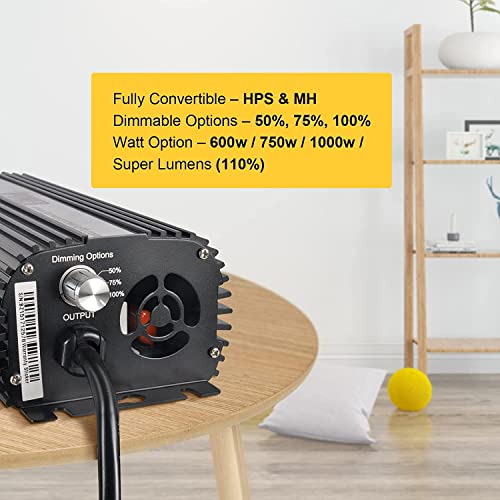 iPower GLBLST1000DX4 4-Pack Horticulture 1000 Watt Digital Dimmabl...