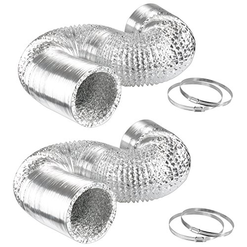 iPower GLDUCT10X25CX2 10 Inch 25 Feet Non-Insulated Flex Air Alumi...