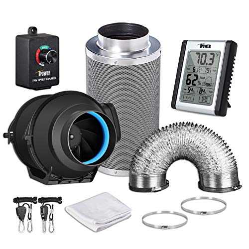iPower GLFANXEXPSET4D25CHUMD 4 Inch 150 CFM Inline Filter 25 Feet ...