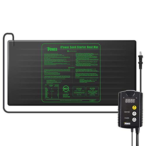 iPower GLHTMTCTRLHTMTL 48 x 20 Warm Hydroponic Seedling Heat Mat...