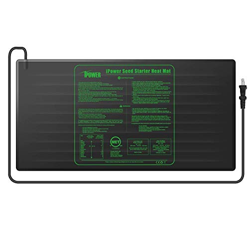 iPower GLHTMTCTRLHTMTLX2 2 Pack 48 x 20 Warm Hydroponic Seedling...