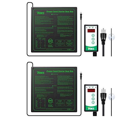 iPower GLHTMTCTRLV2HTMTMX2 2-Pack 40-108 Degrees Fahrenheit Digita...