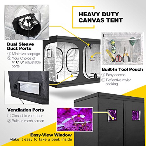 iPower GLTENTXL1A Hydroponic Water-Resistant Grow Tent Floor Tray,...