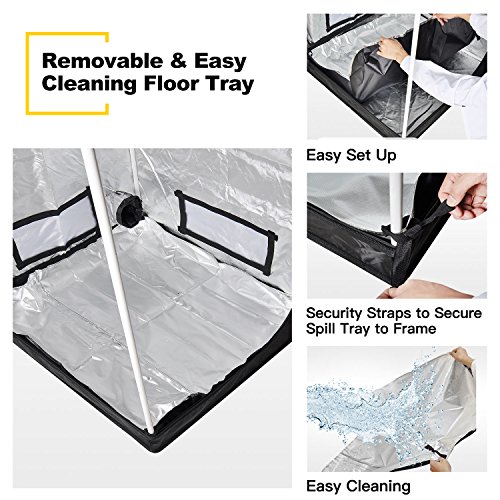 iPower GLTENTXL1A Hydroponic Water-Resistant Grow Tent Floor Tray,...
