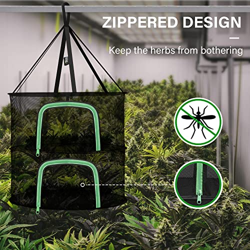 iPower Herb Drying Rack 2-Layer 2-Feet Hanging Mesh Net Dryer Coll...