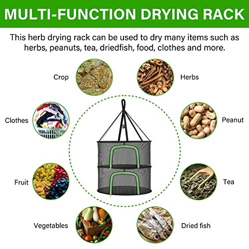 iPower Herb Drying Rack 2-Layer 2-Feet Hanging Mesh Net Dryer Coll...