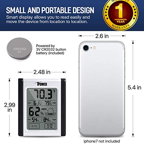 iPower HIHUMD Digital Hygrometer Indoor Thermometer, Humidity Monitor