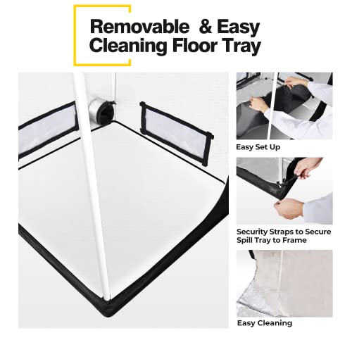 iPower Hydroponic Grow Tent, Water-Resistant Mylar, with Removable...
