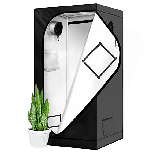 iPower Hydroponic Grow Tent, Water-Resistant Mylar, with Removable...