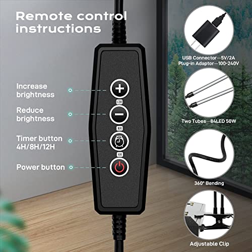 iPower LED Grow Light for Indoor Plant with Dual 360° Adjustable G...