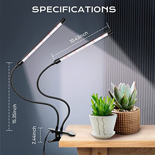 iPower LED Grow Light for Indoor Plant with Dual 360° Adjustable G...