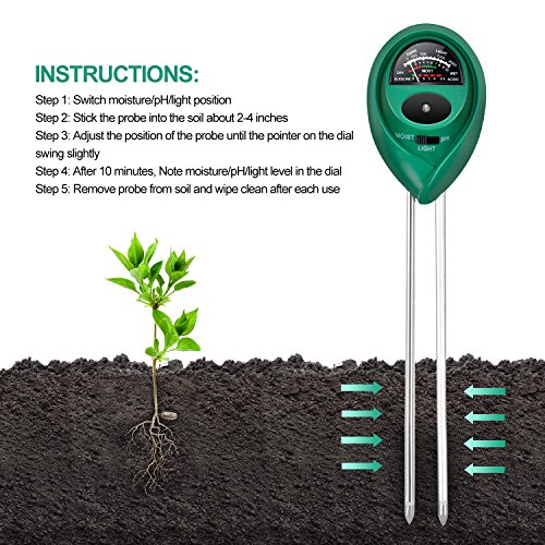 iPower LGTESTSOIL 3 in 1 Soil Meter, pH