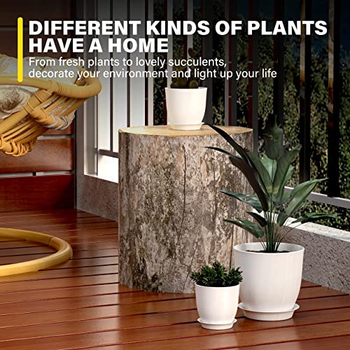 iPower Plastic Plant Pots 4.5-7.1 Inch 5 PCS Indoor Modern Decorat...