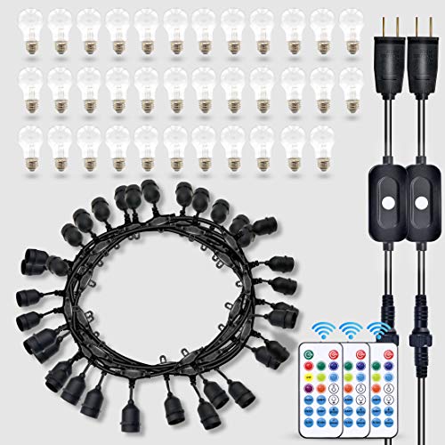Outdoor String Lights, 96FT Multicolor LED Dimmable RGB with Remot...