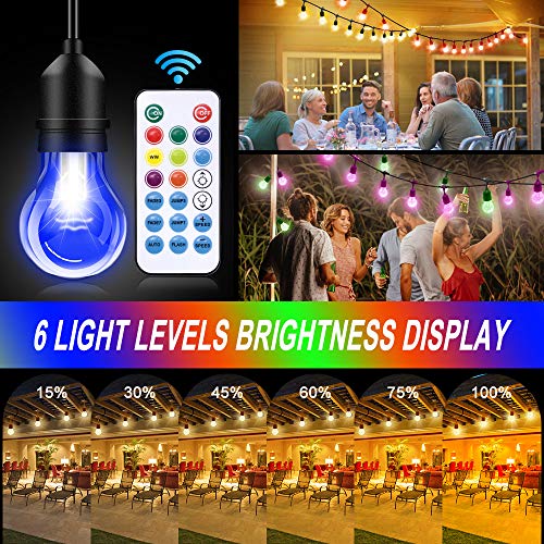 Outdoor String Lights, 96FT Multicolor LED Dimmable RGB with Remot...
