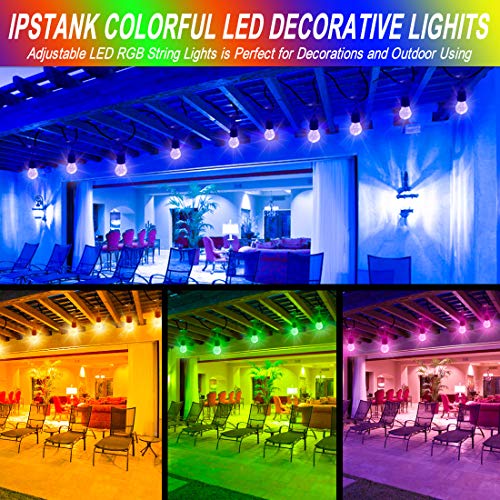 Outdoor String Lights, 96FT Multicolor LED Dimmable RGB with Remot...