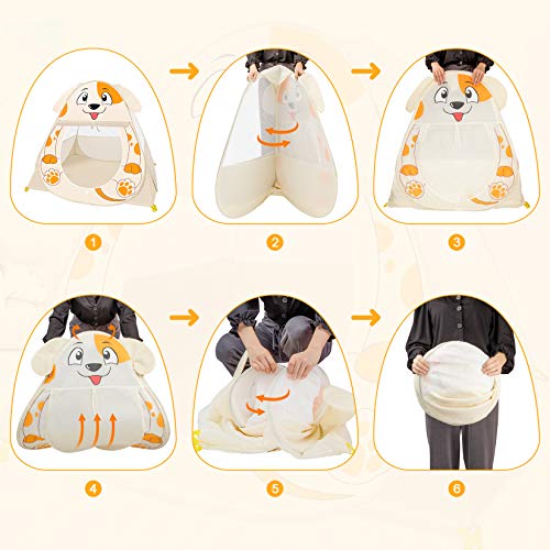 IREENUO Kids Pets Play Tent No Assembly Required Foldable Playhous...
