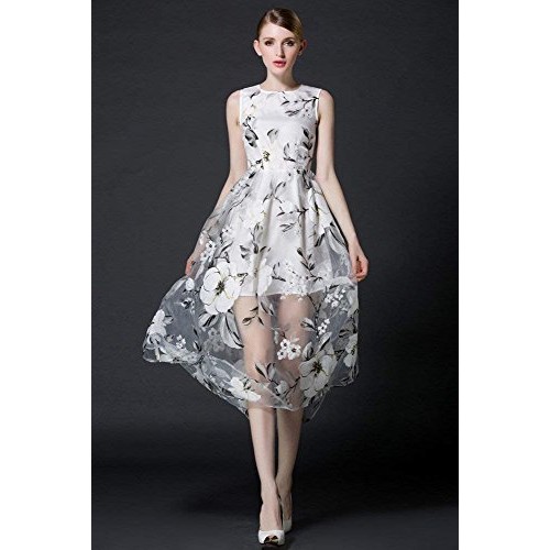 55 inches Width Iris Tech Organza Vintage Botanical Floral Lace Fa...