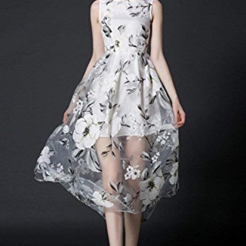 55 inches Width Iris Tech Organza Vintage Botanical Floral Lace Fa...
