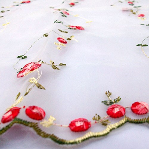 Iris Tech Premium Rose Embroidered Organza Lace Floral Fabric- by ...
