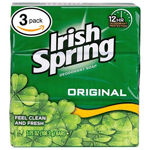 Irish Spring Deodorant Soap Original Bar, 3 Bars 3.75 Ounce