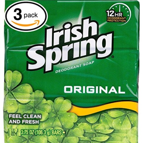 Irish Spring Deodorant Soap Original Bar, 3 Bars 3.75 Ounce
