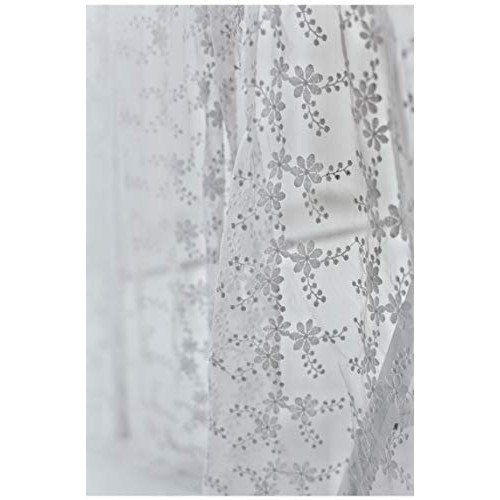 53 inches Width Floral Embroidery Lace Fabric Curtain Veil Wedding...