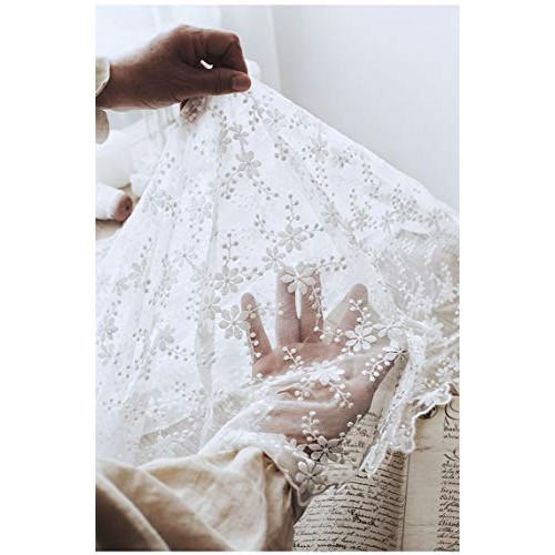 53 inches Width Floral Embroidery Lace Fabric Curtain Veil Wedding...