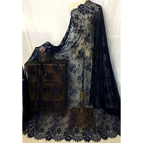 IRIZ 51 x 118 Eyelash Lace Panel Chantilly Lace Fabric Veil Dres...