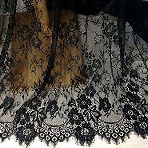 IRIZ 51 x 118 Eyelash Lace Panel Chantilly Lace Fabric Veil Dres...