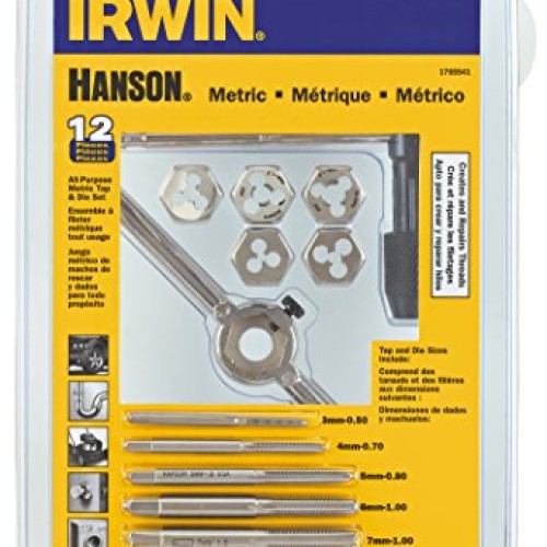 Hanson 1765541 3mm-7mm Tap plus Die Set Metric for Tap Die Extract...
