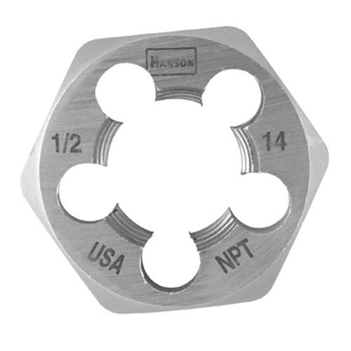 Hanson 7005 High Carbon Steel Hexagon Taper Pipe Die 1-7/16 Acros...