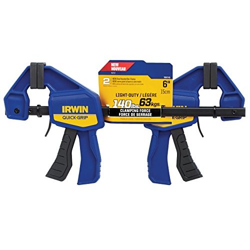 IRWIN QUICK-GRIP Bar Clamp, One-Handed Mini, 6-Inch, 2-Pack 1964743