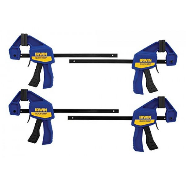 IRWIN QUICK-GRIP Clamps, One-Handed, Mini Bar, 6-Inch, 4-Pack 196...