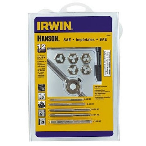 IRWIN Tools Machine Screw with Fractional Tap and Die Set, 12-Piec...