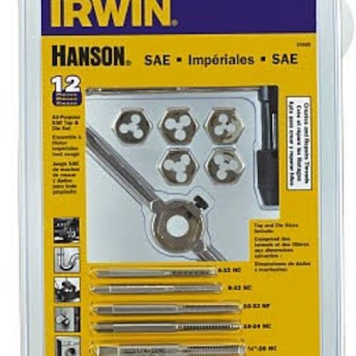 IRWIN Tools Machine Screw with Fractional Tap and Die Set, 12-Piec...