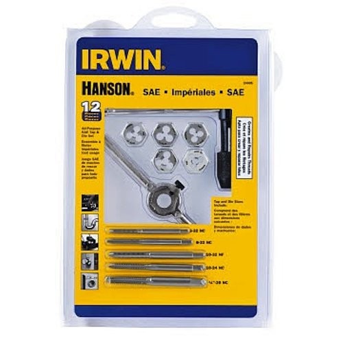 IRWIN Tools Machine Screw with Fractional Tap and Die Set, 12-Piec...