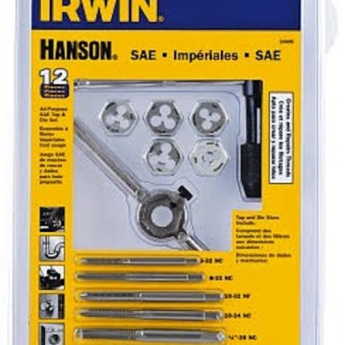 IRWIN Tools Machine Screw with Fractional Tap and Die Set, 12-Piec...
