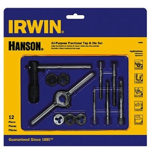 IRWIN Tools Machine Screw with Fractional Tap and Die Set, 12-Piec...