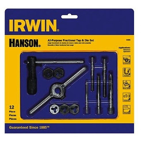 IRWIN Tools Machine Screw with Fractional Tap and Die Set, 12-Piec...